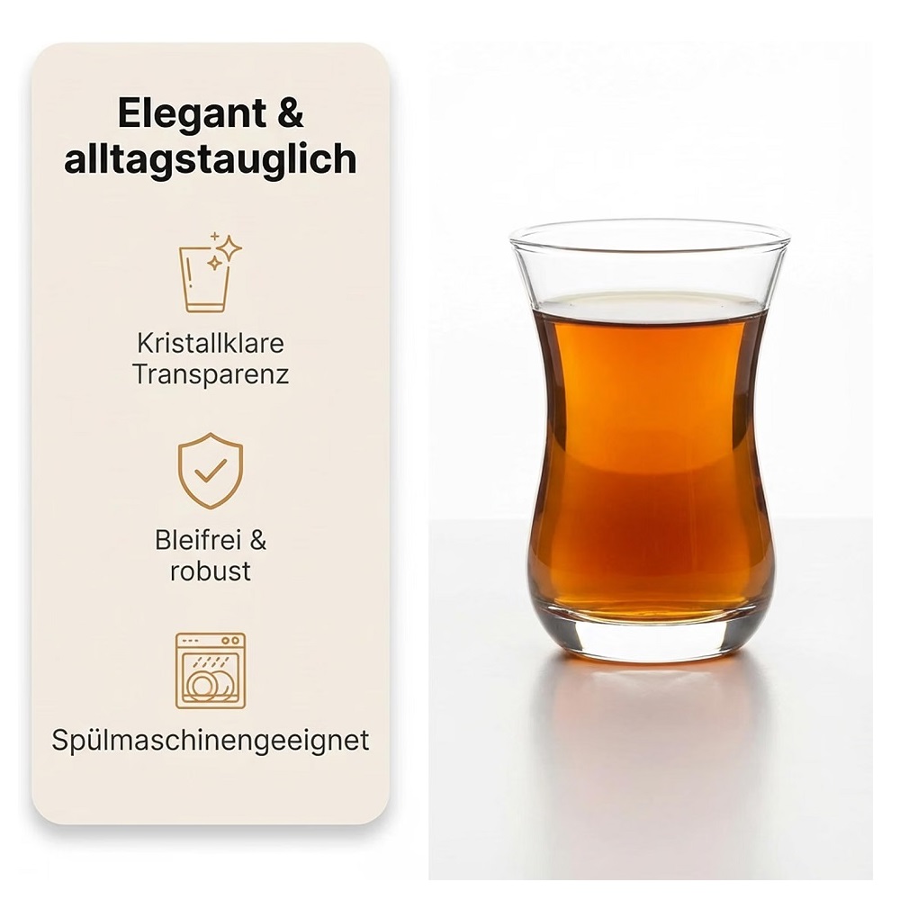 Der-Porzellan-Laden by Pasabahce Galata Teeglas 175 ml 6er Set
