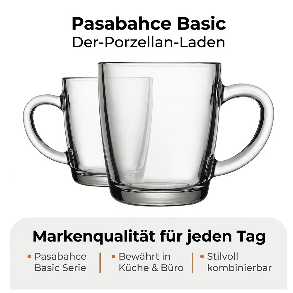 Der-Porzellan-Laden by Pasabahce Basic Henkeltasse 350 ml 6er Set