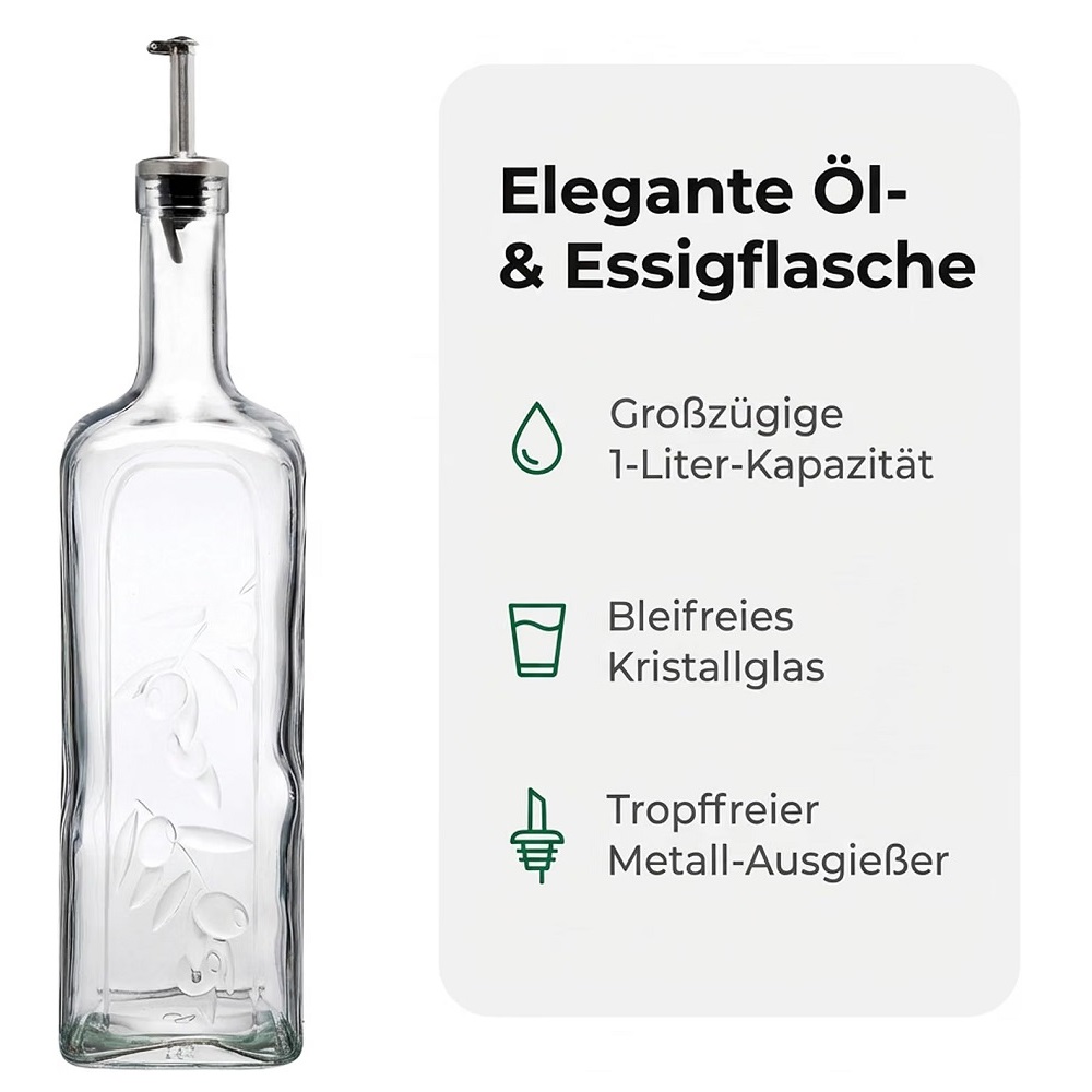Der-Porzellan-Laden by Pasabahce Homemade Öl und Essigflasche 1000 ml