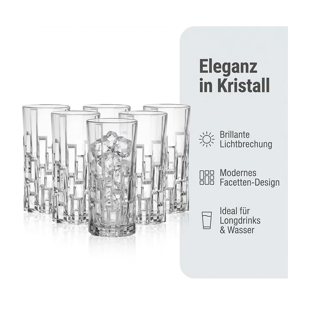 Der-Porzellan-Laden by RCR Etna Longdrinkgläser 340 ml 6er Set