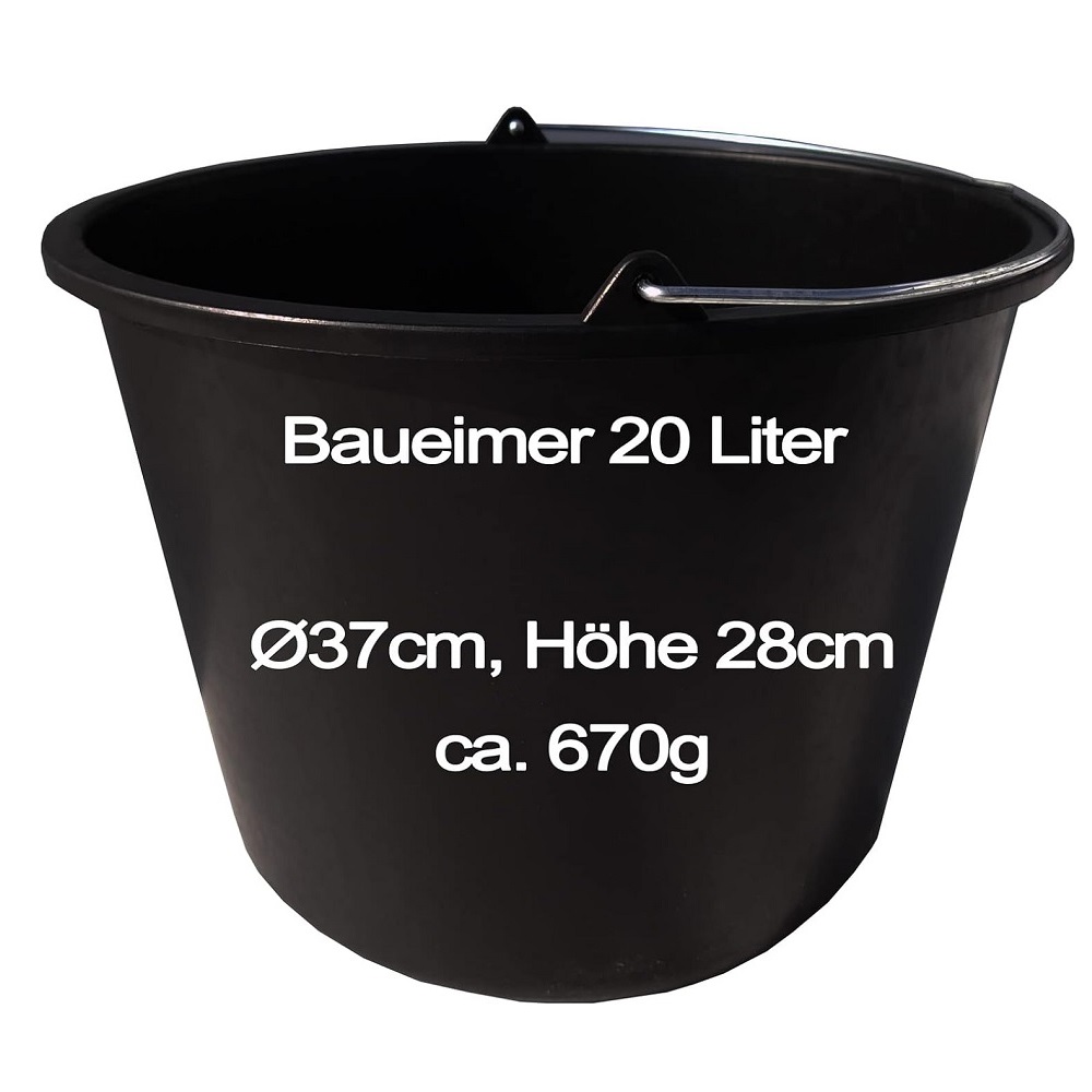 Prosperplast Eimer BUCKET 20 Liter - schwarz Set 10