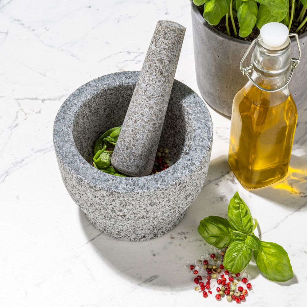 Haushalt International Granitmörser mit Stößel Maße: ca. Ø 15 x H 10cm