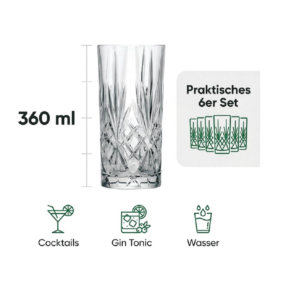 Der-Porzellan-Laden by RCR Melodia HB Tumbler 360 ml 6er Set