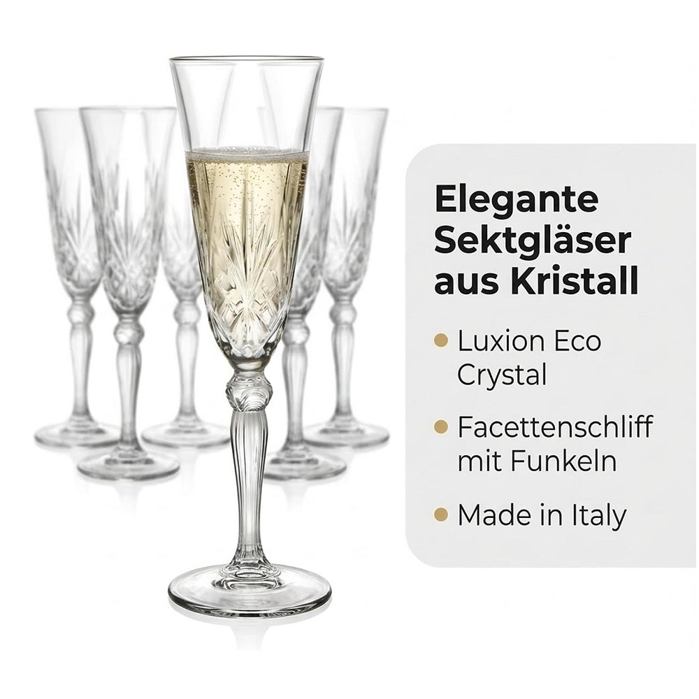 Der-Porzellan-Laden by RCR Melodia Champagnerkelch 160 ml 6er Set