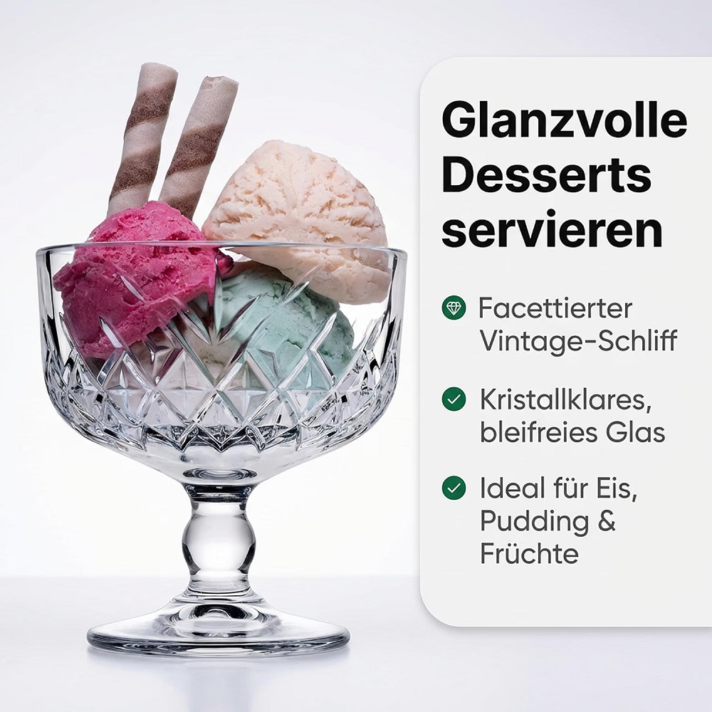 Der-Porzellan-Laden by Pasabahce Timeless Ice Cream Schale 2tlg.