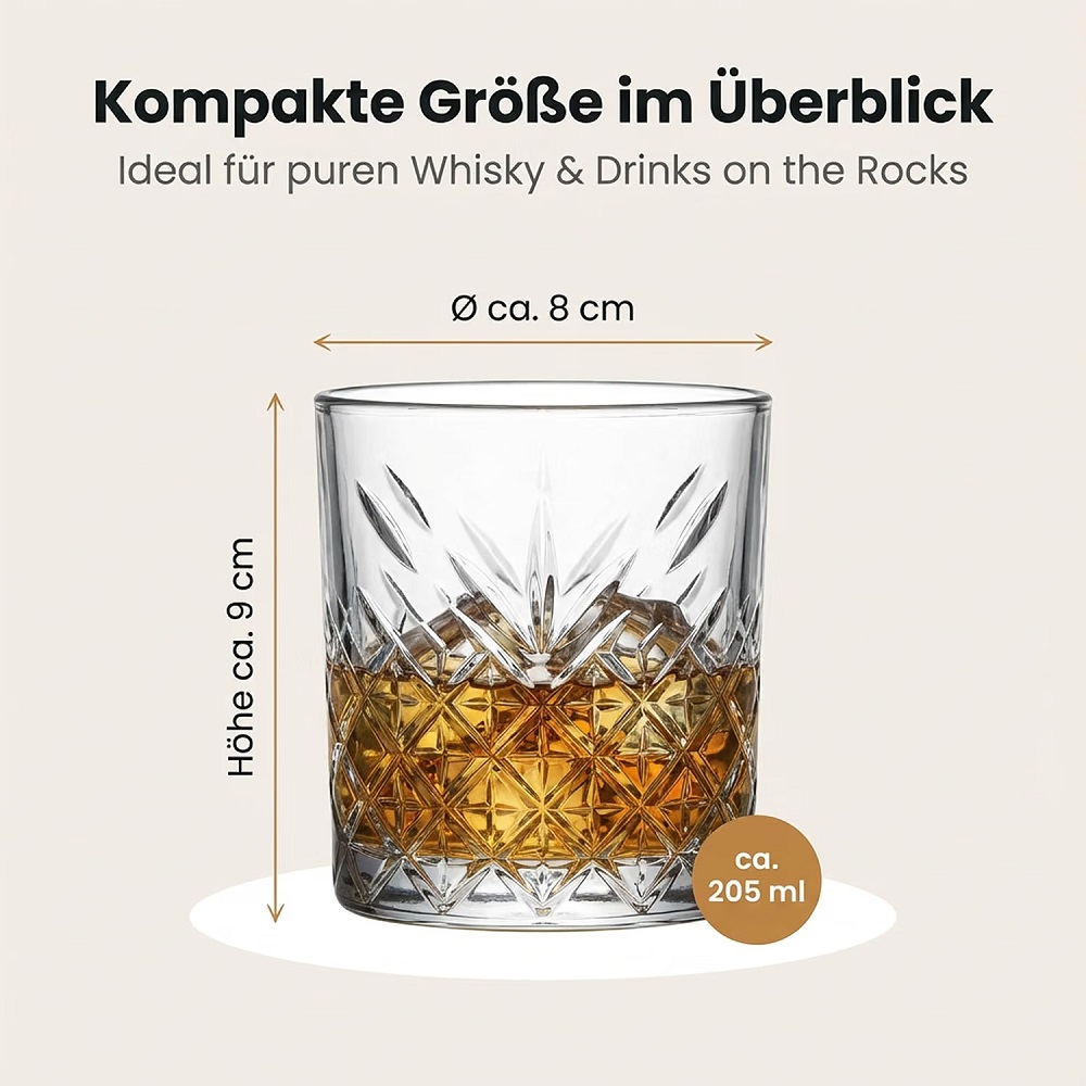 Der-Porzellan-Laden by Pasabahce Timeless Whiskybecher SOF 205 ml 6er Set