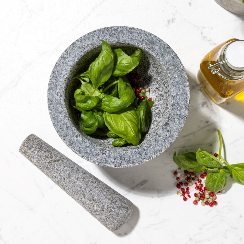 Haushalt International Granitmörser mit Stößel Maße: ca. Ø 15 x H 10cm