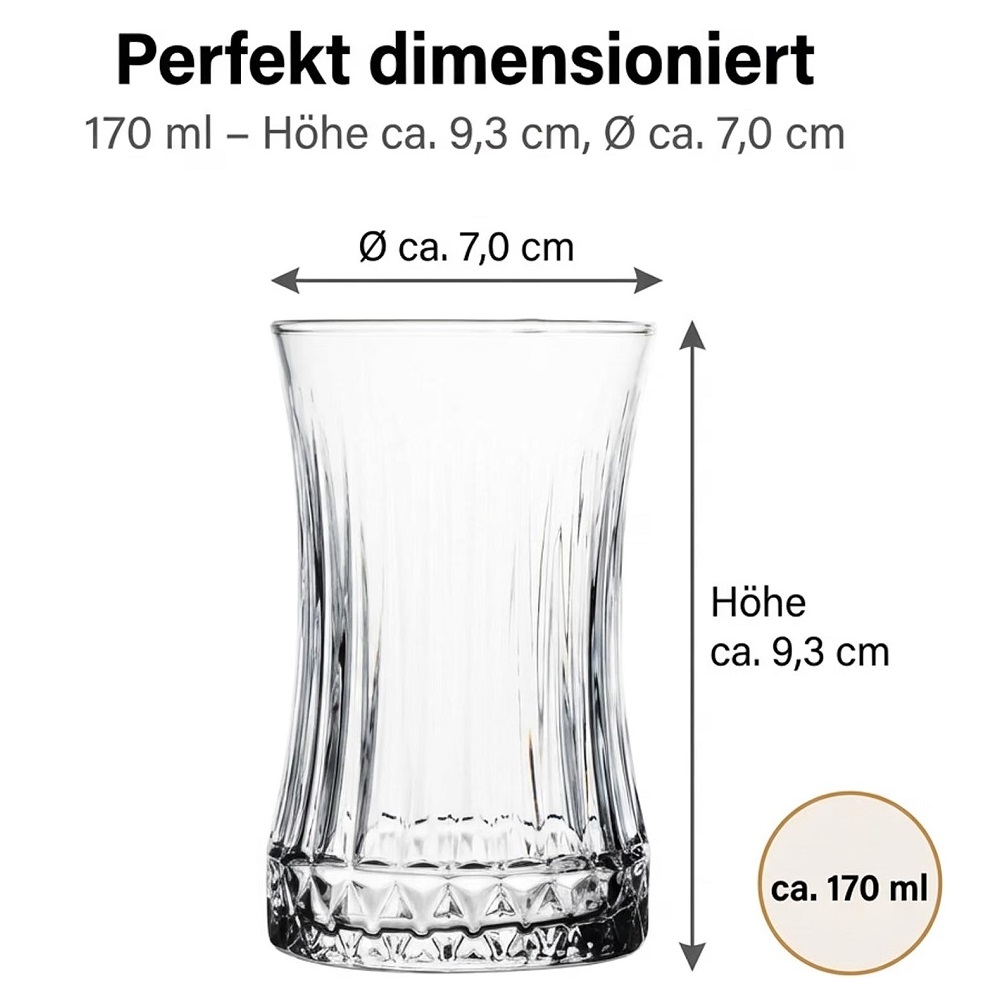Der-Porzellan-Laden by Pasabahce Elysia Teeglas 170 ml 6er Set