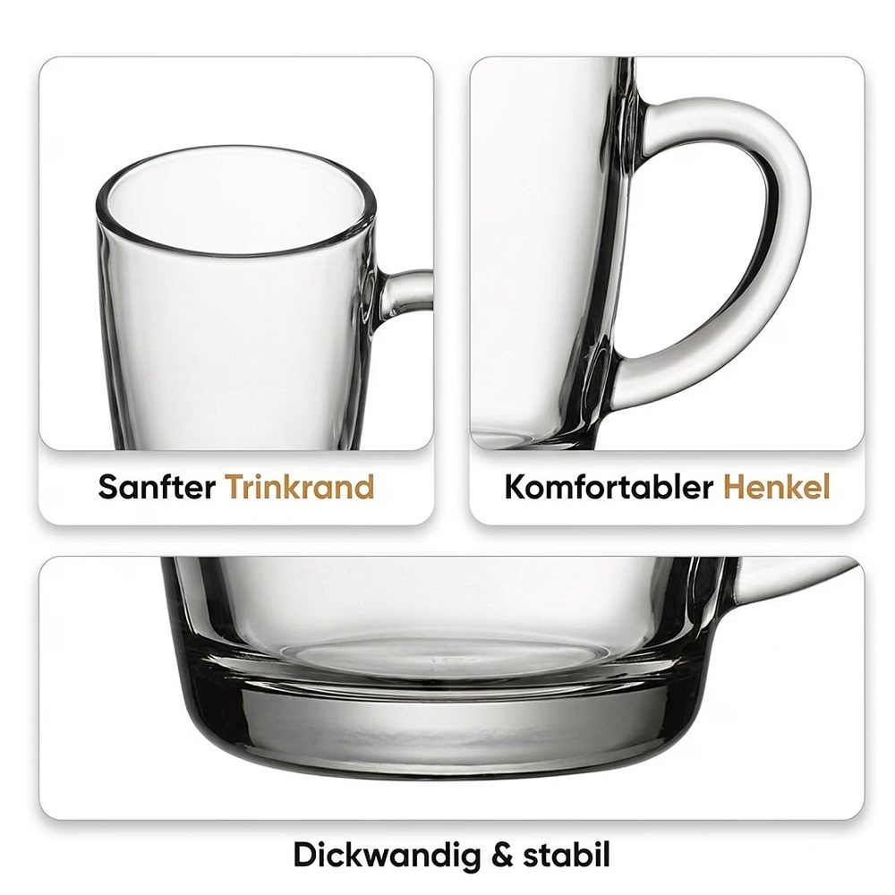 Der-Porzellan-Laden by Pasabahce Basic Henkeltasse 350 ml 2er Set