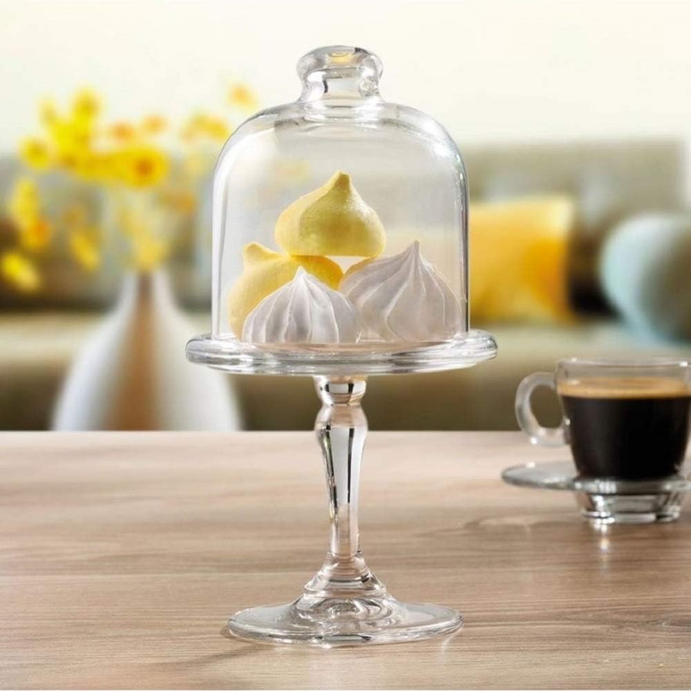 Pasabahce Mini Patisserie Servierschale mit Standfuß und Kuppel