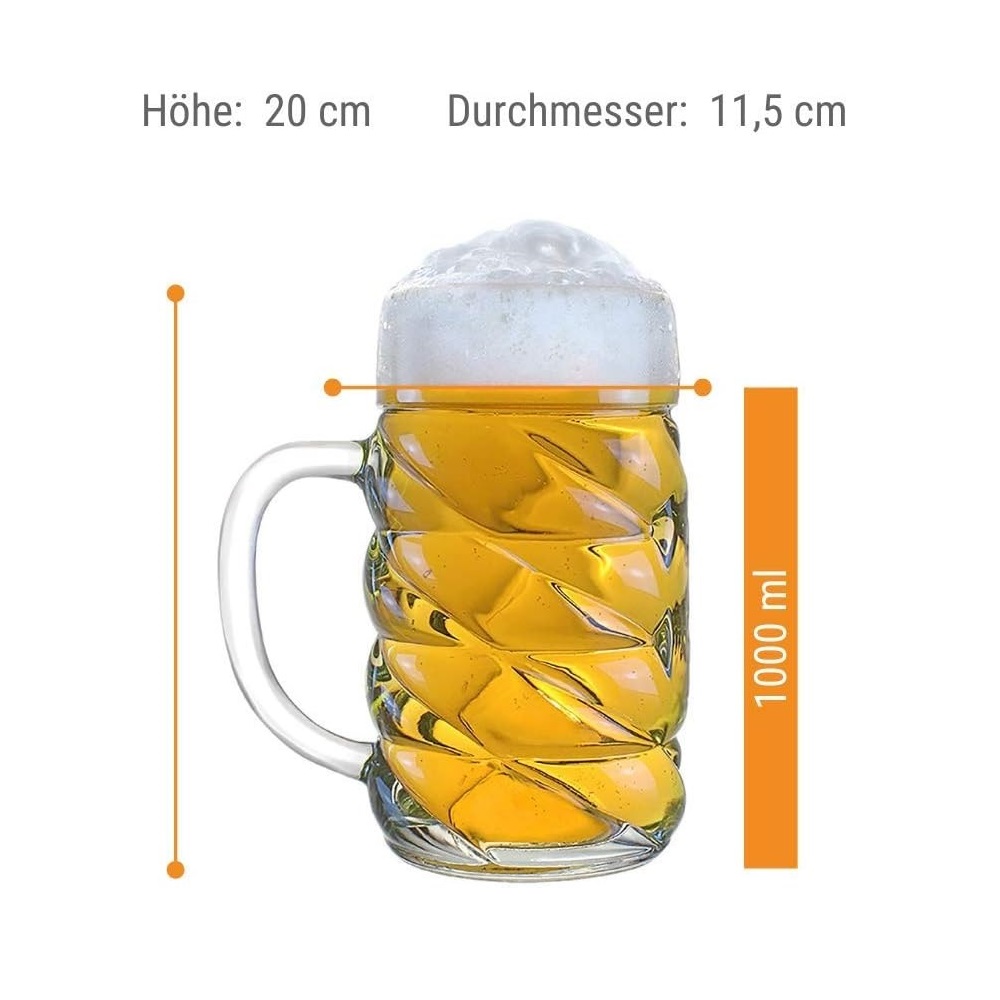 Stölzle Oberglas Diamond Bierkrug 1,0 l 6er Set