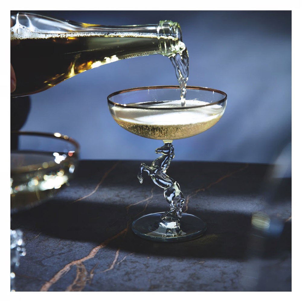 Ritzenhoff Reitkristall Champagner Goldrand #2 RDT H25