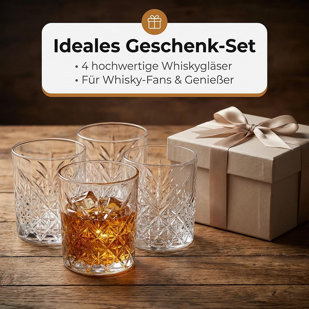 Der-Porzellan-Laden by Pasabahce Timeless Whiskybecher 345 ml 4er Set