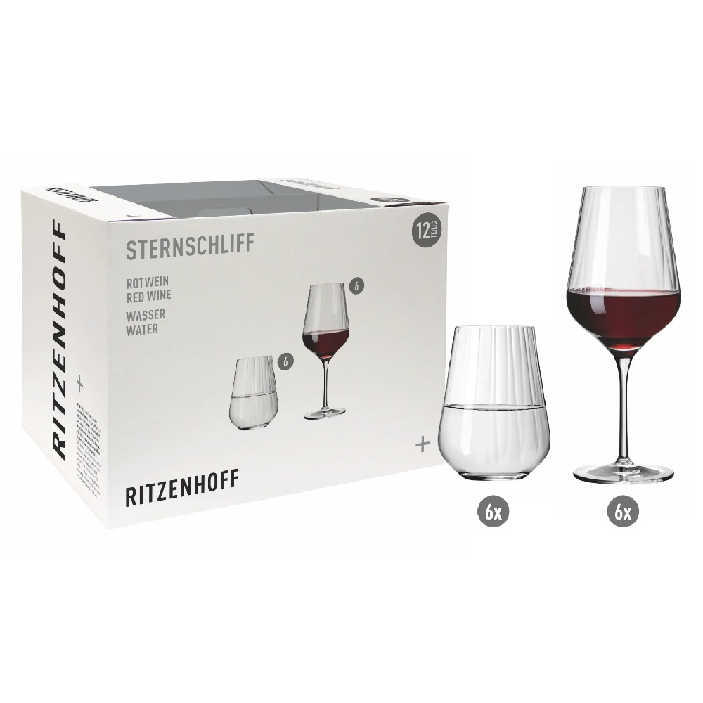 Ritzenhoff Sternschliff Aurelie Rot 12er-Set 2022