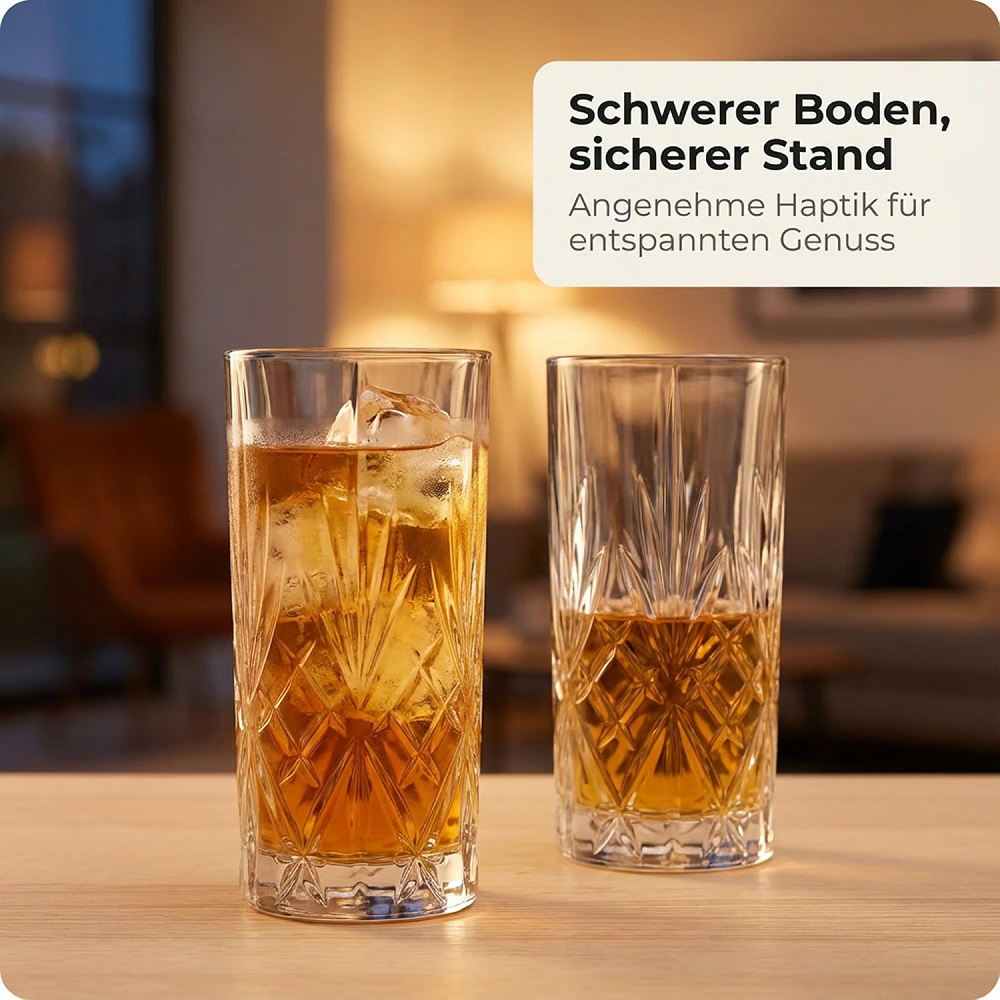 Der-Porzellan-Laden by Pasabahce Timeless Longdrink 450 ml 4er Set