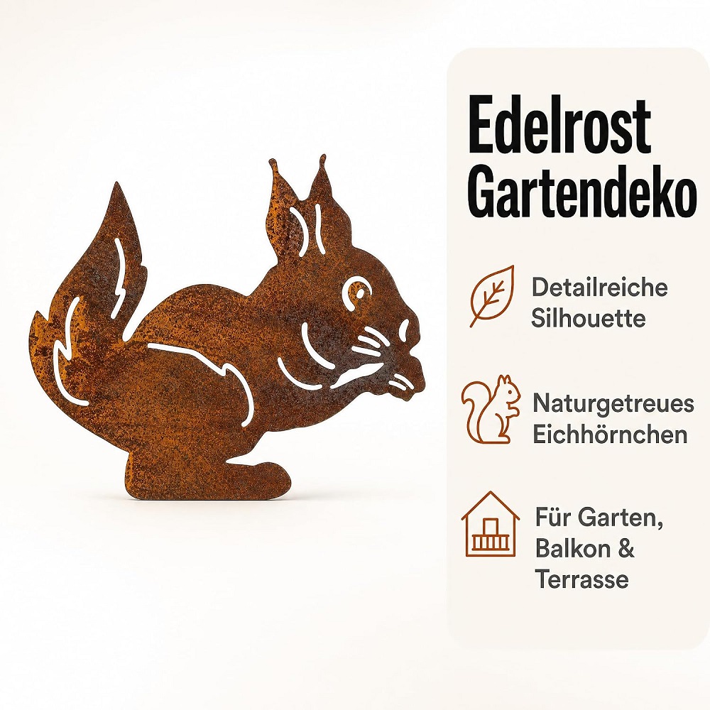 Eichhörnchen mit Nuss zum Schrauben A 16x13 cm