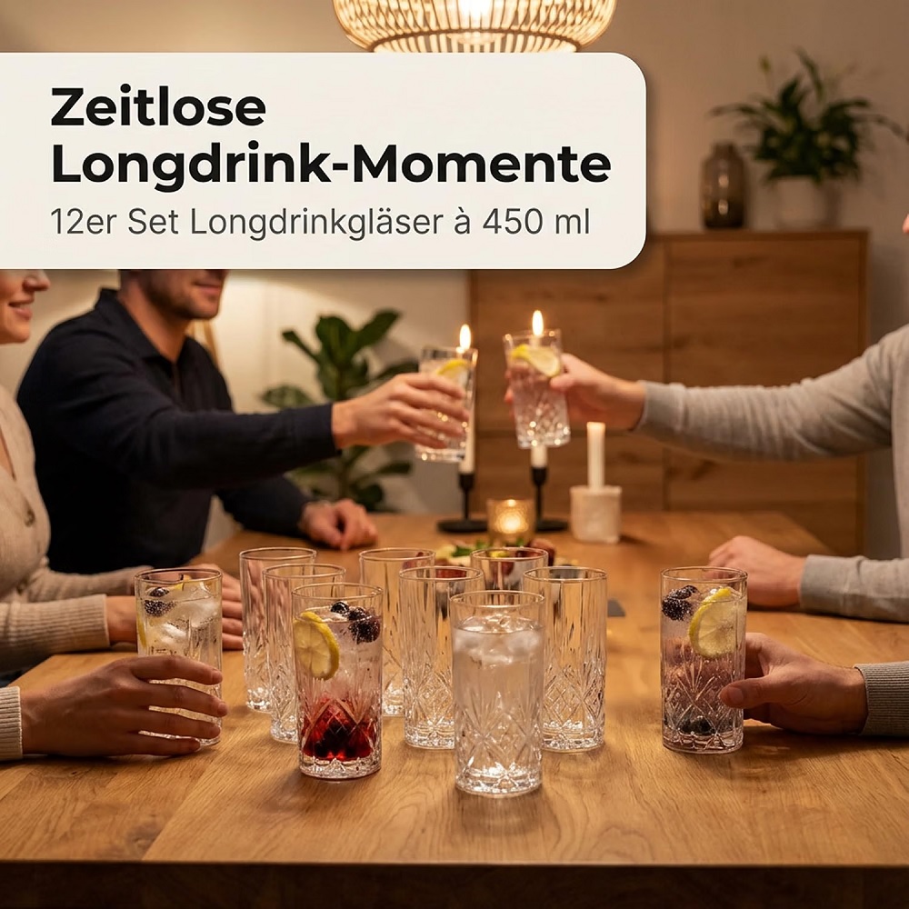 Der-Porzellan-Laden by Pasabahce Timeless Longdrink 450 ml 12er Set