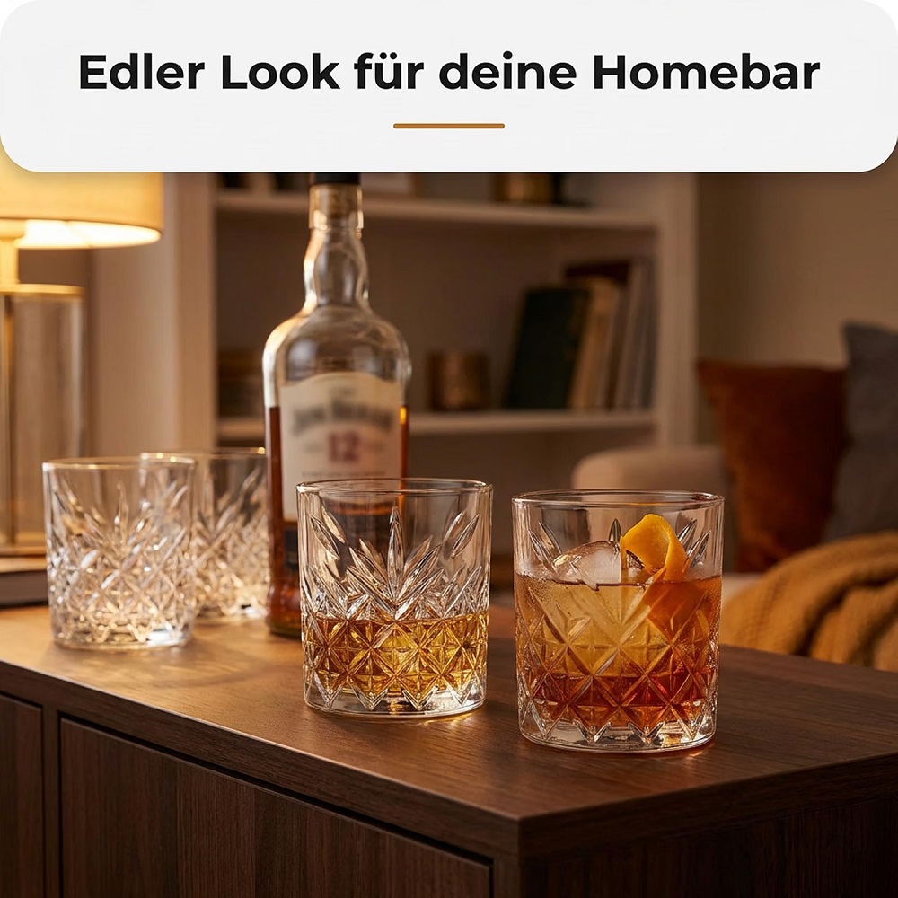 Der-Porzellan-Laden by Pasabahce Timeless Whiskybecher 345 ml 4er Set
