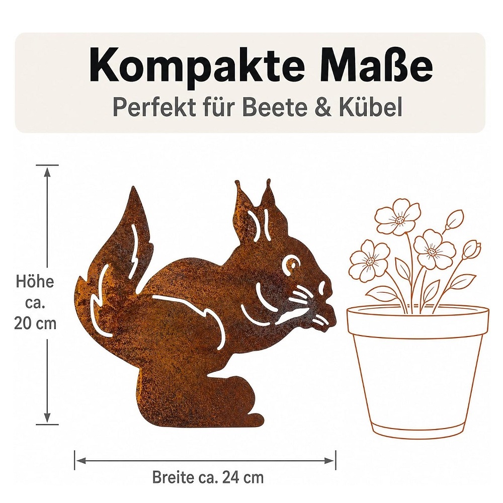 Eichhörnchen mit Nuss zum Schrauben B 24x20 cm