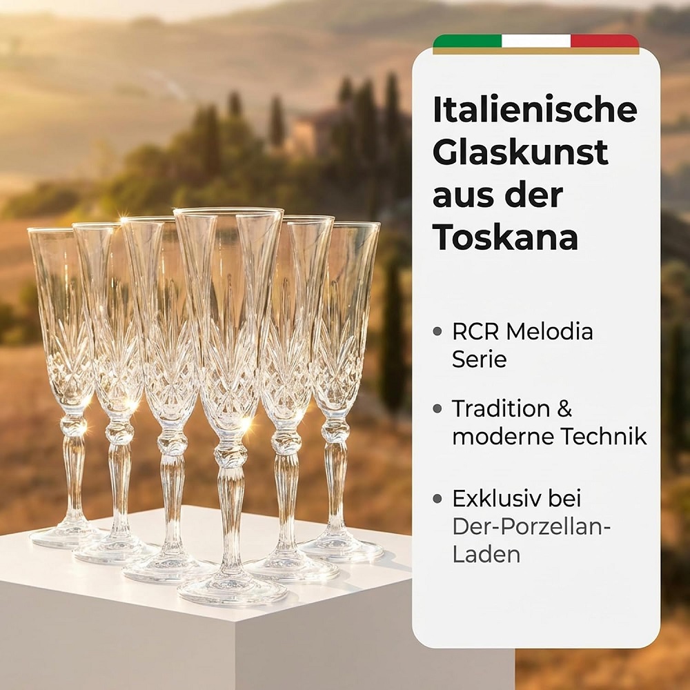 Der-Porzellan-Laden by RCR Melodia Champagnerkelch 160 ml 6er Set