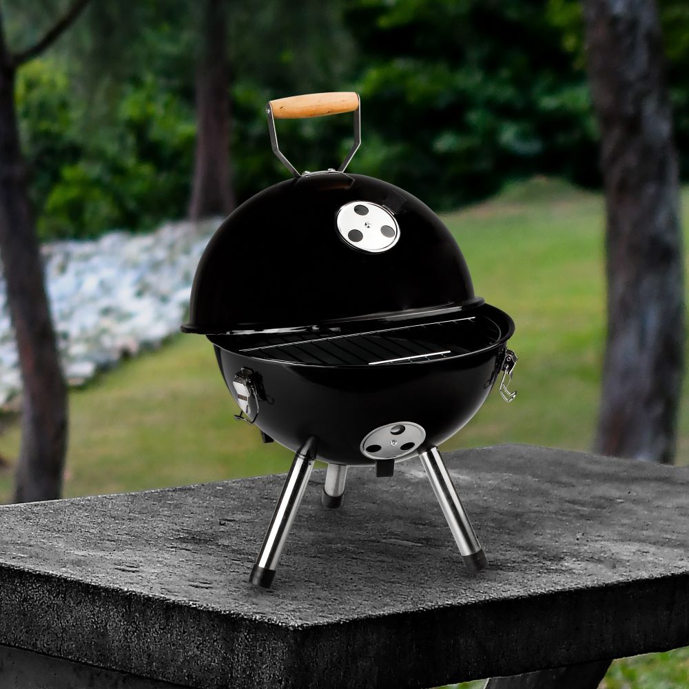 Haushalt International Mini-Kugelgrill in schwarz