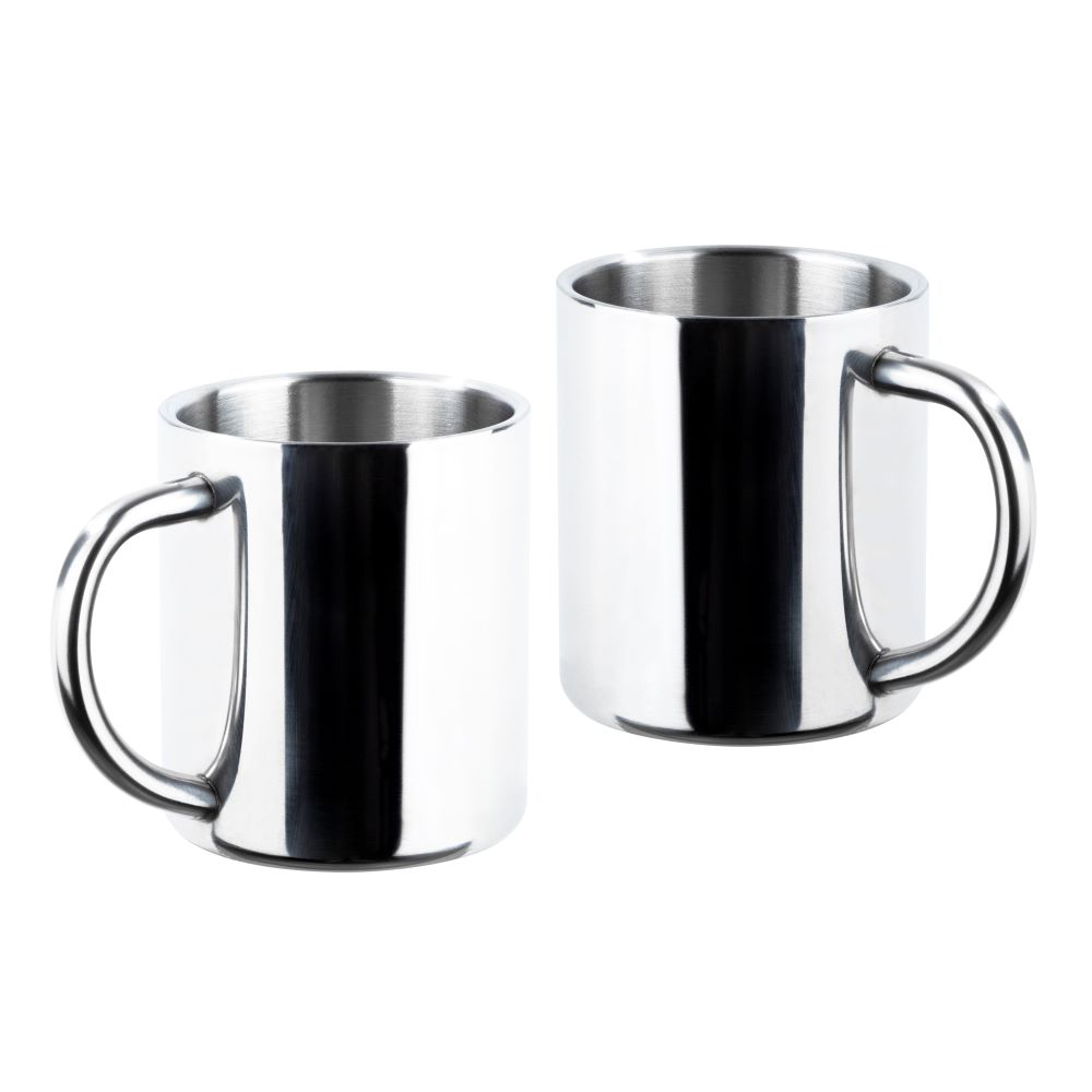 Haushalt International Edelstahl Thermo-Trinkbecher 2er Set doppelwandig, ca. 200 ml