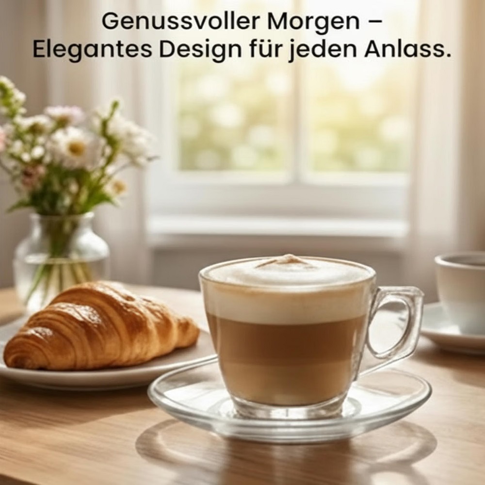 Der-Porzellan-Laden by Pasabahce Vela Kaffeetassenset Tasse und Untertasse 12tlg.