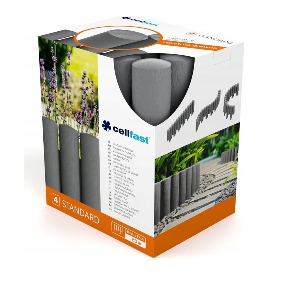 Cellfast Gartenpalisade STANDARD 2,3 m graphit