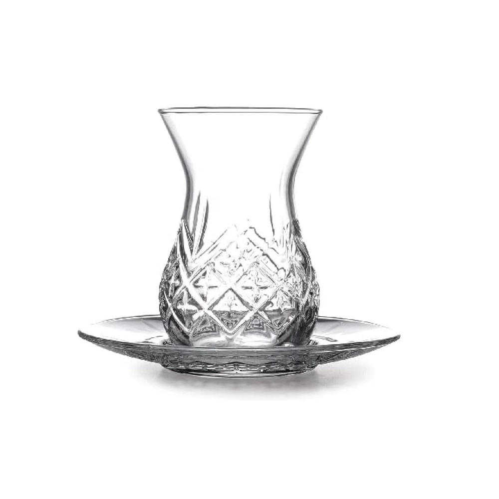 Pasabahce Timeless Teeset Tasse mit Untertasse 12tlg.