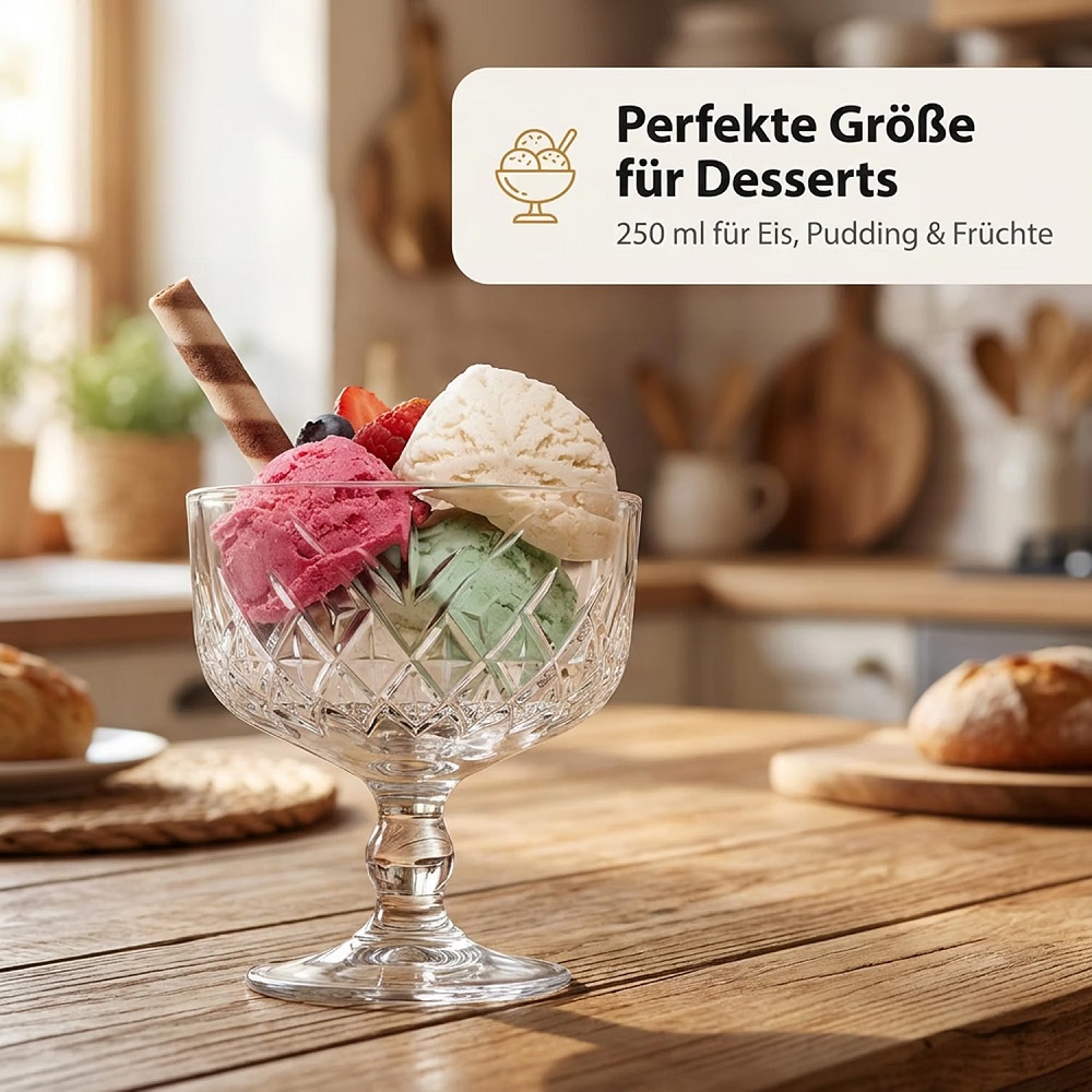Der-Porzellan-Laden by Pasabahce Timeless Ice Cream Schale 6er Set