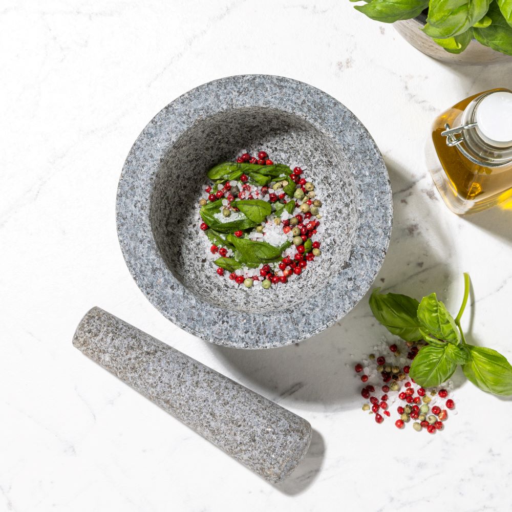 Haushalt International Granitmörser mit Stößel Maße: ca. Ø 15 x H 10cm