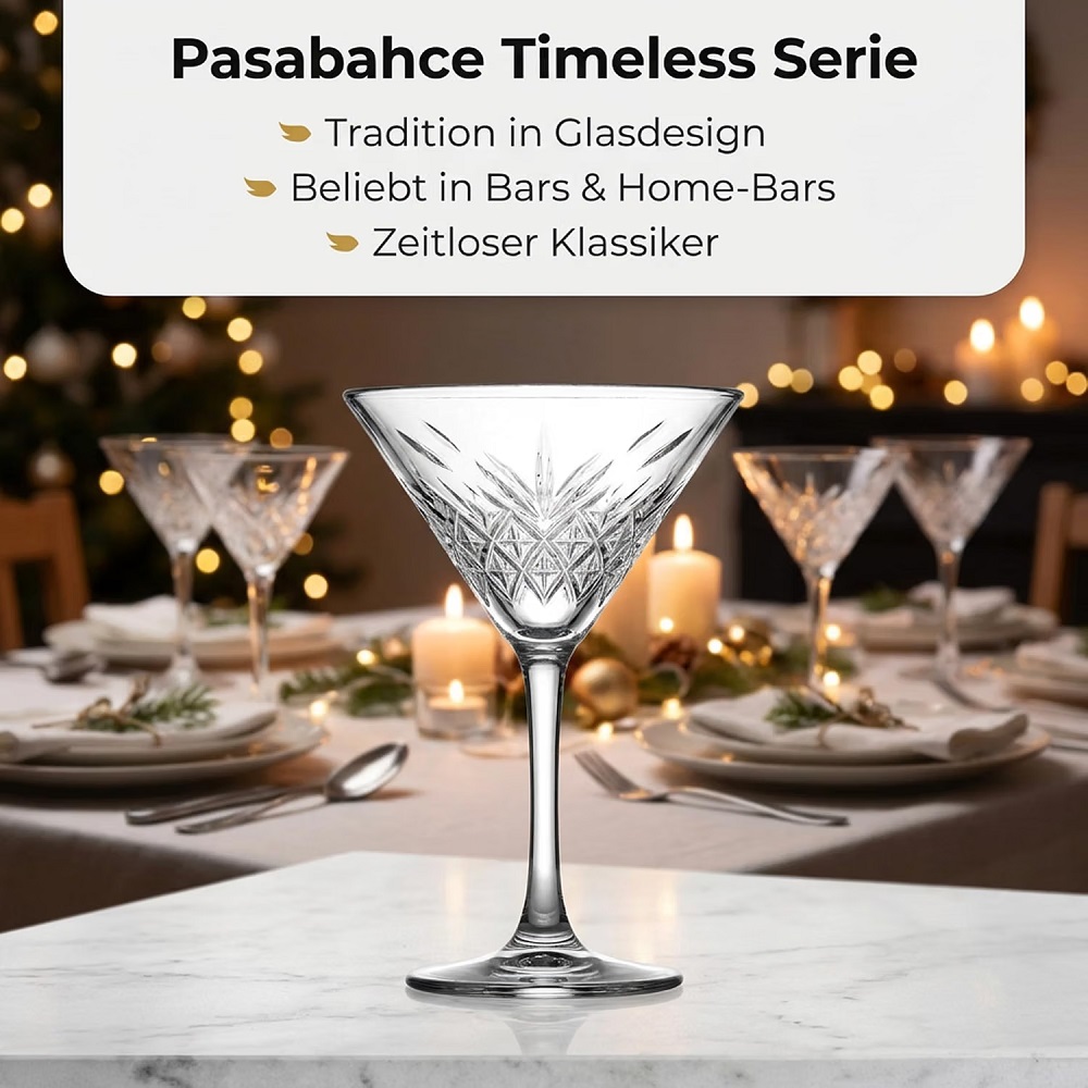 Der-Porzellan-Laden by Pasabahce Timeless Martiniglas XL 230 ml 4er Set