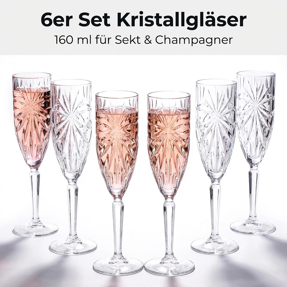 Der-Porzellan-Laden by RCR Oasis Champangerglas 160 ml 6er Set