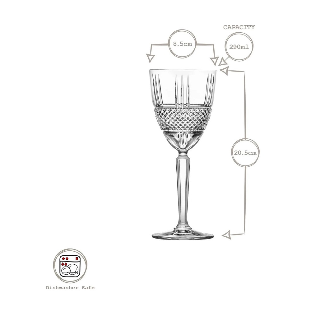 RCR Brillante Goblet 2 Rotweinglas 290 ml 6er Set