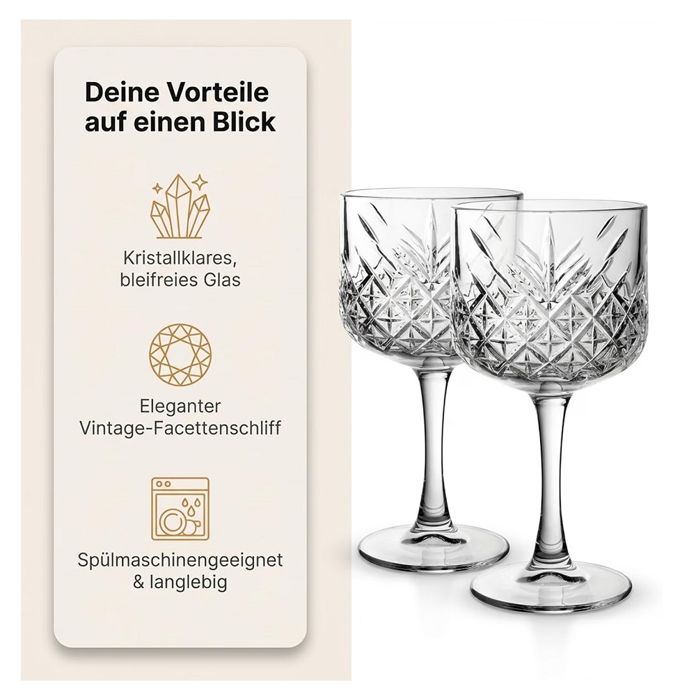 Der-Porzellan-Laden by Pasabahce Timeless Cocktailglas 490 ml 2er Set