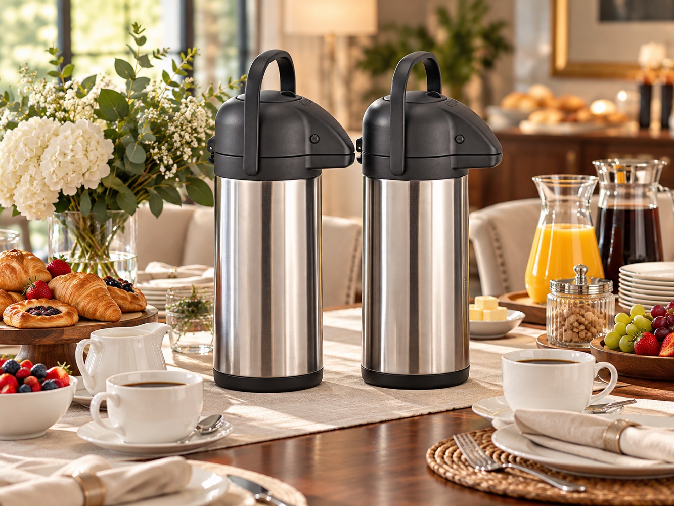 Miranto by HI Airpot 3 Liter aus Edelstahl 2er Set