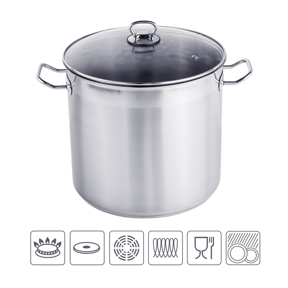 Haushalt International Universaltopf mit Glasdeckel 20L ca. Ø: 30 x H: 28cm