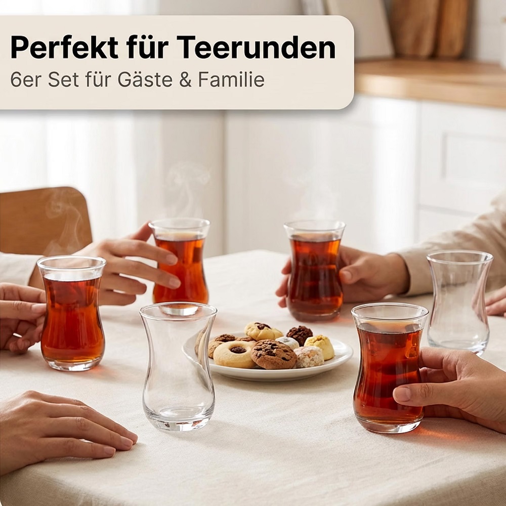 Der-Porzellan-Laden by Pasabahce Aida Teeglas 140 ml 6er Set