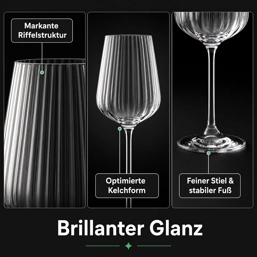 Der-Porzellan-Laden by Spiegelau Lifestyle Weißweinglas 440 ml 4er Set