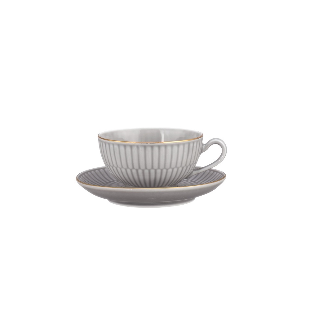 Seltmann Weiden Amina silbergrau/Goldrand Kombi-Untertasse klein 12 cm