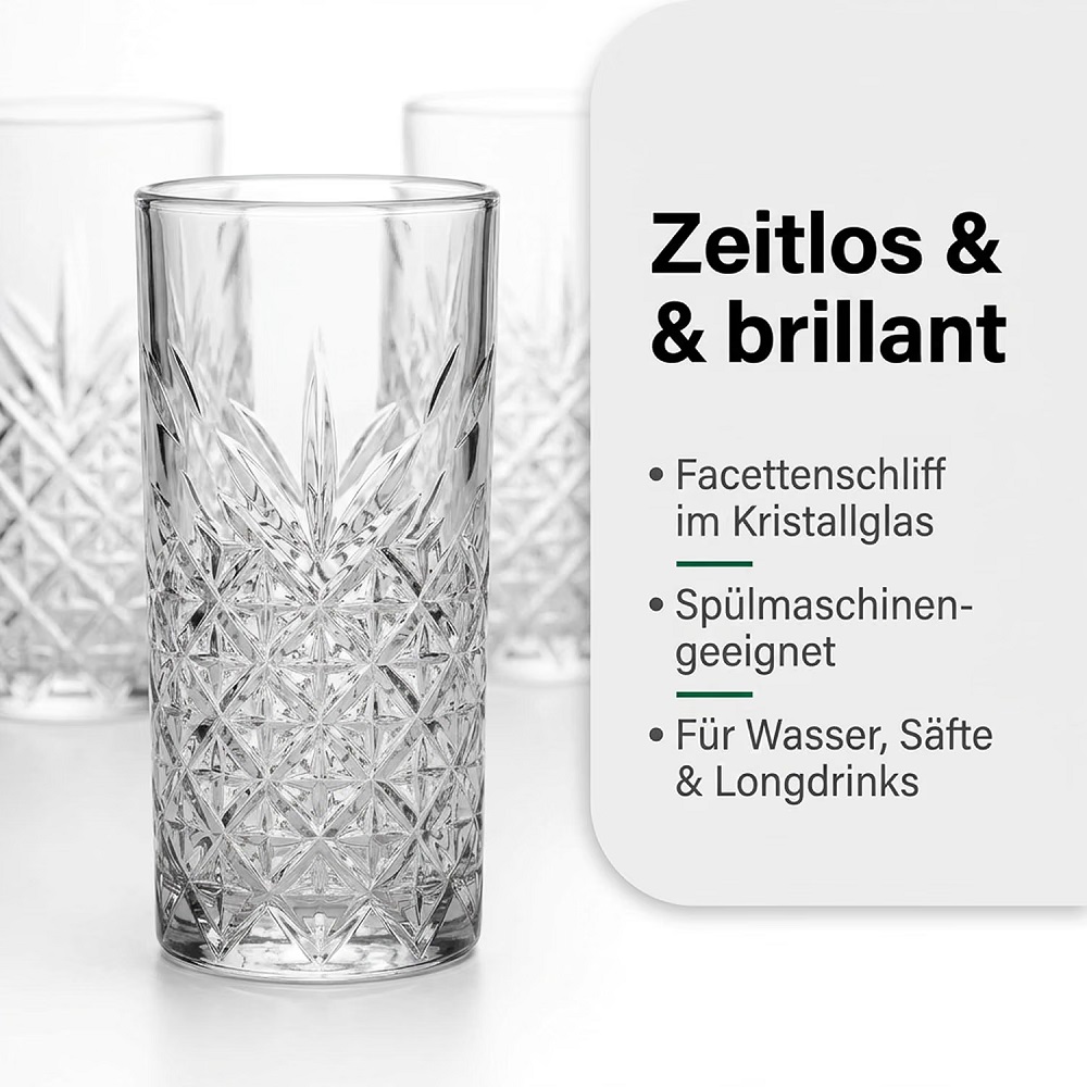 Der-Porzellan-Laden by Pasabahce Timeless Longdrink 295 ml 6er Set