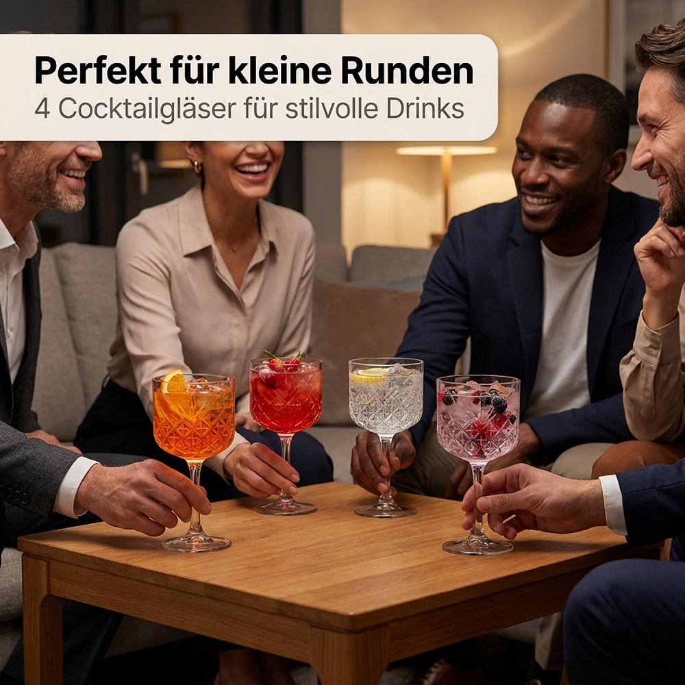 Der-Porzellan-Laden by Pasabahce Timeless Cocktailglas 490 ml 4er Set