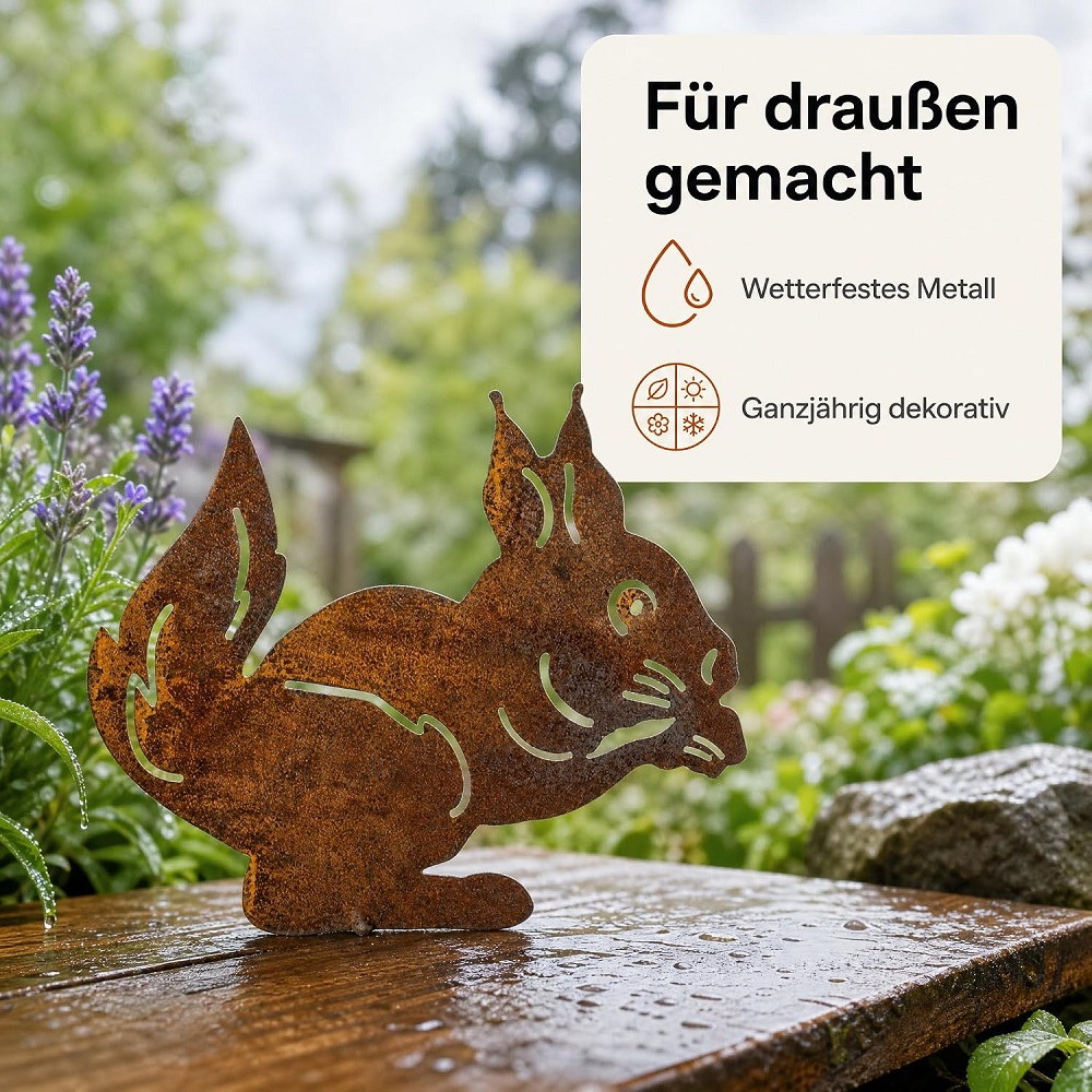 Eichhörnchen mit Nuss zum Schrauben A 16x13 cm