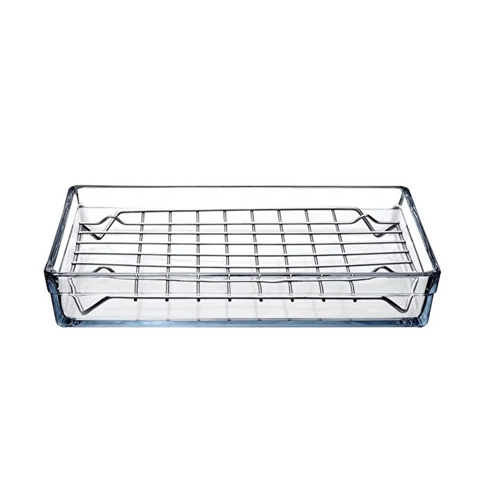 Pasabahce Borcam Auflaufform rechteckig 36,7x25,7x6 cm mit Grillrost
