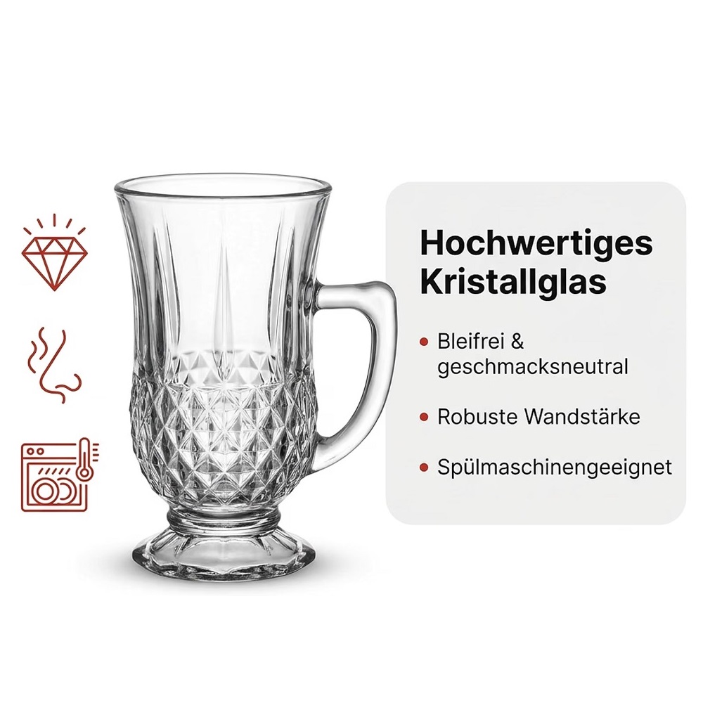 Der-Porzellan-Laden by Pasabahce Istanbul Teeglas mit Henkel 6er Set