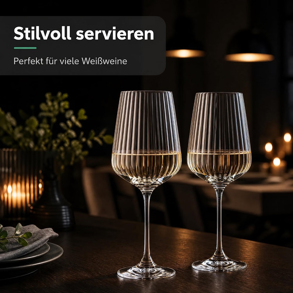 Der-Porzellan-Laden by Spiegelau Lifestyle Weißweinglas 440 ml 4er Set