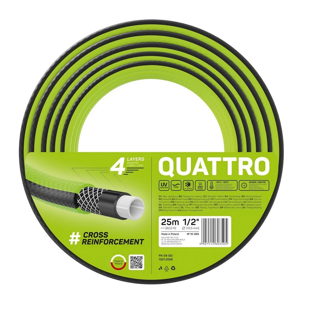 Cellfast Gartenschlauch QUATTRO 1/2" 25 m