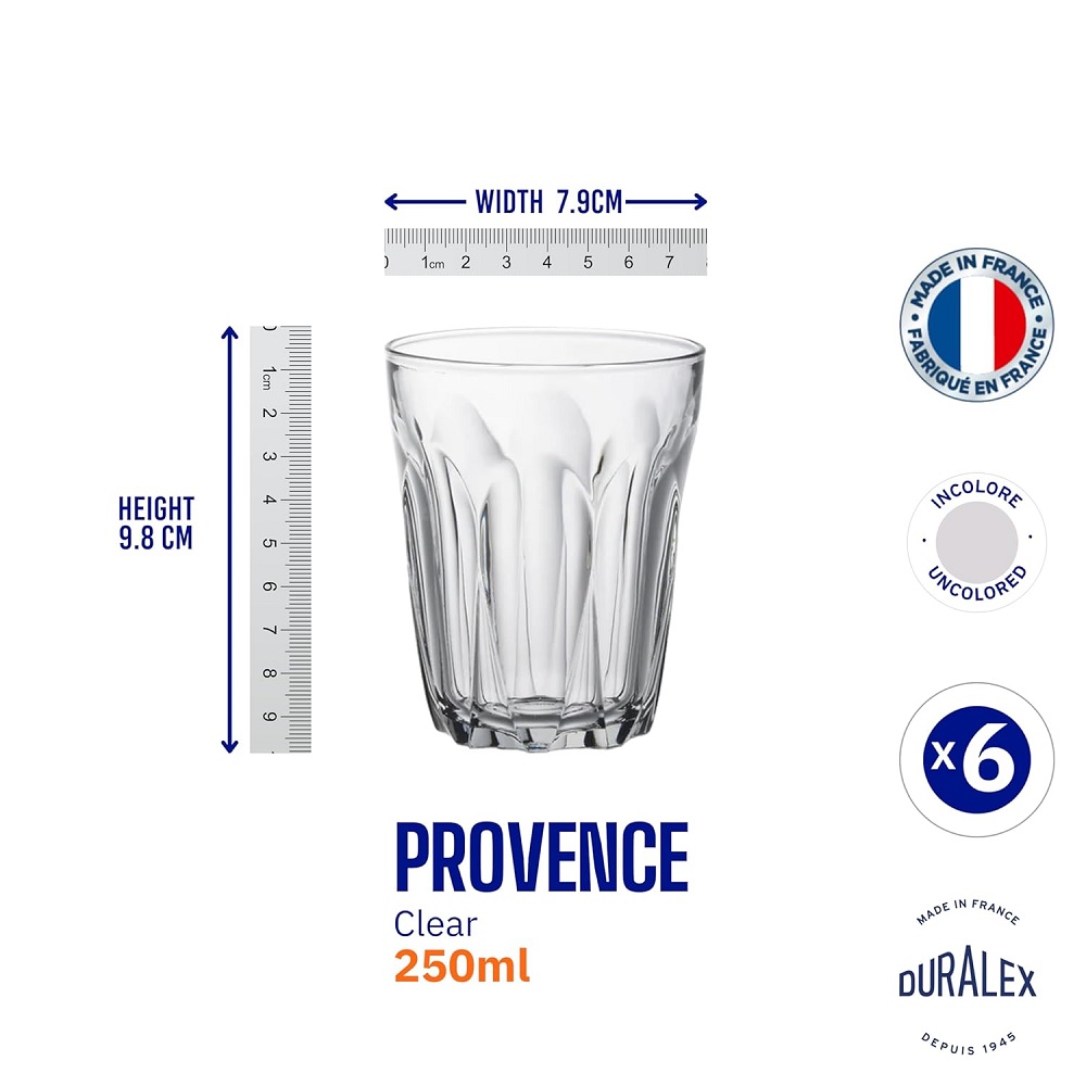 Duralex Provence Becher 250 ml 6er Set