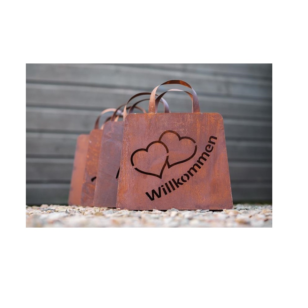 Tasche zum Bepflanzen Willkommen Herz 32x27cm