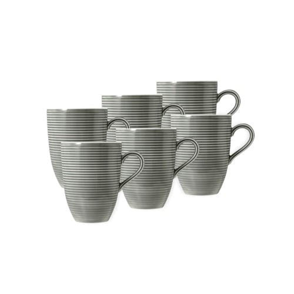 Seltmann Weiden Beat Perlgrau Becher mit Henkel 6er Set